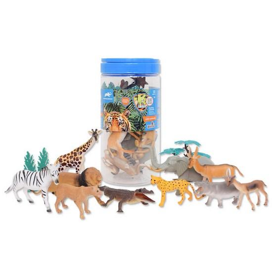 Animal Planet Animal Figure Slim Round Bucket 13p Set, 1 Set, Popular Toys In Korea