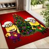 1Pc Happy Minions Holiday Wreath Carpet Rug Soft Washable Antislip Home Living Room Sofa Mats Personalized Christmas Rug