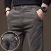 Autumn Brown Trousers Thickened Elastic Slim Straight Business Casual Pants Fashion Korean Brand Clothes