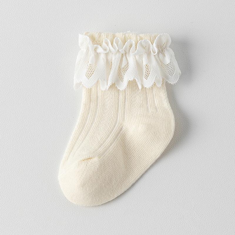 Носки для девочек, детские осенние новые хлопковые детские кружевные носки с оборками, модные эластичные детские носки для принцесс