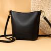 Leather Women'S Tide Fashion Simple Shoulder Messenger Bag First Layer Cowhide Bucket Letter Bag