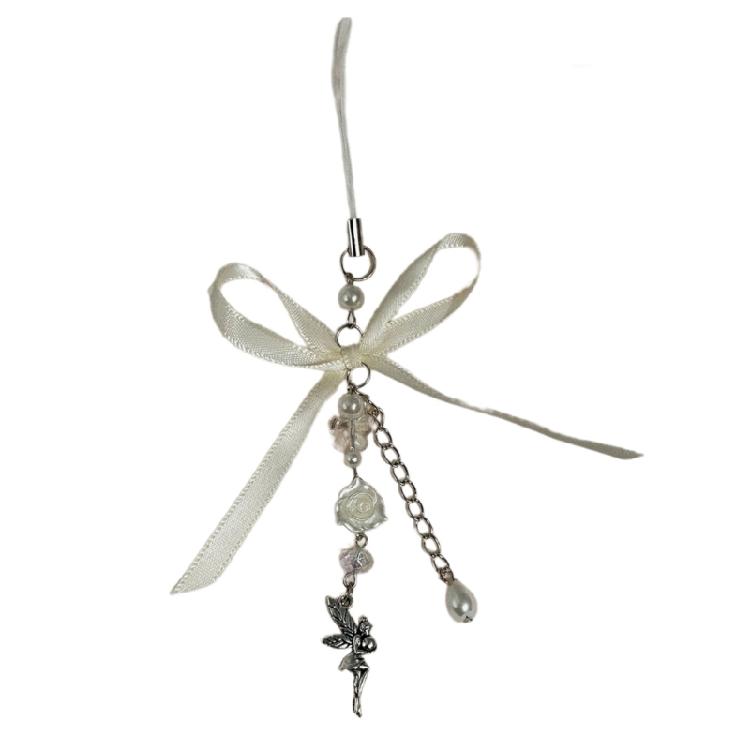 Кулон Ангел с цветком Брелок Сладкий бантик Шарм для телефона Ремешок для телефона Шнурок Бусина