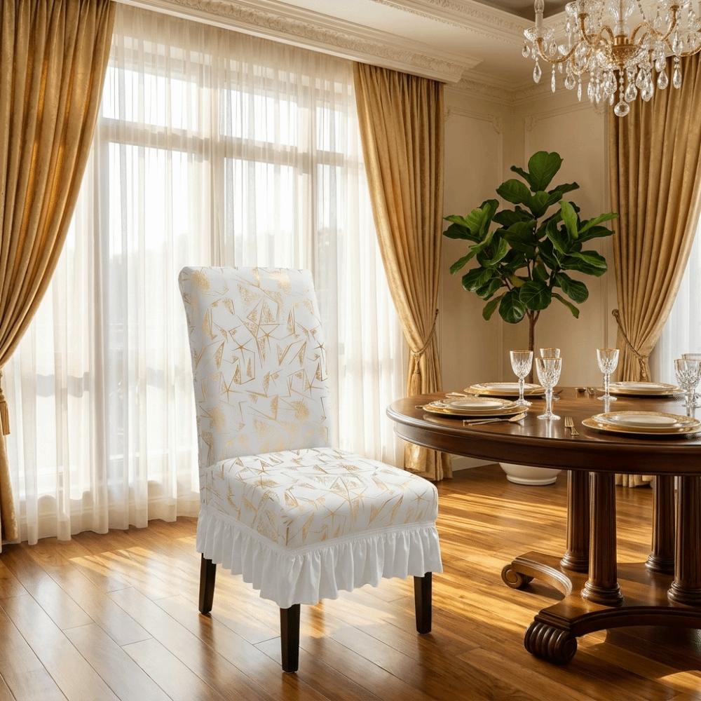 Dustproof Skirted Chair Cover Wear-resistant Dinning Seat Case Chair Slipcover Living Room