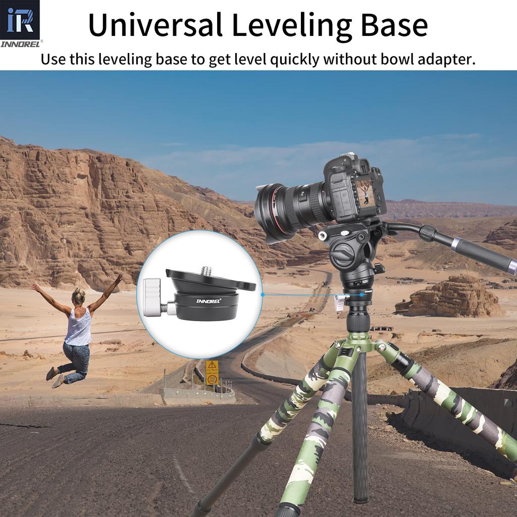 INNOREL LB50 Leveling Camera Leveler Adjustment Low Center of Aluminum Alloy Male Thick Maximum Load Capacity Bubble for and Huffball Bag Included