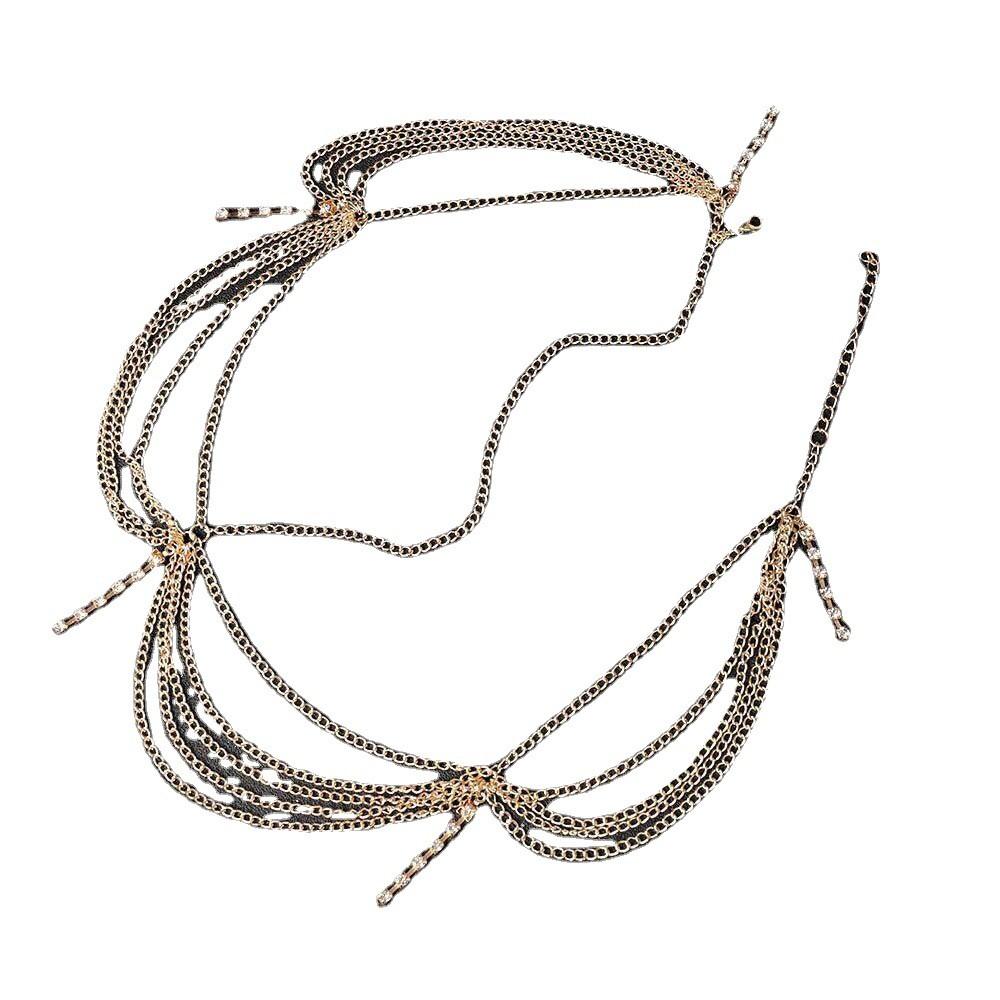 Rhinestone Decoration Fashionable Multi Layer Chain Design Women Headwear