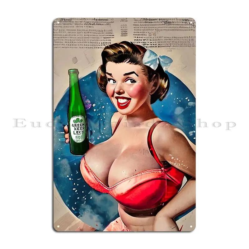 The Babes Of Bourbon Vol Водка Vixen Edition Сексуальная Винтажная Пин-ап Арт Иллюстрация Металлическая Табличка Постер Гостиная Клуб Бар