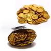 100Pcs 35Mm Gold Plastic Model Style Design 100 Value Poker Casino Chips