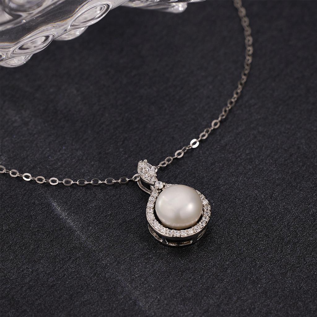 S925 стерлингового серебра жемчужное ожерелье с настоящей любовью женская мода высокое чувство натуральный жемчужный кулон ключичная цепочка чувство