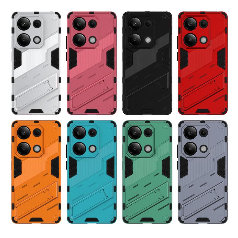 Holder Case For Poco M6 Pro Cover Xiaomi Poco M6 Pro 4G Capas New Armor Phone Bumper Back Kickstand Shockproof Cover Poco M6 Pro