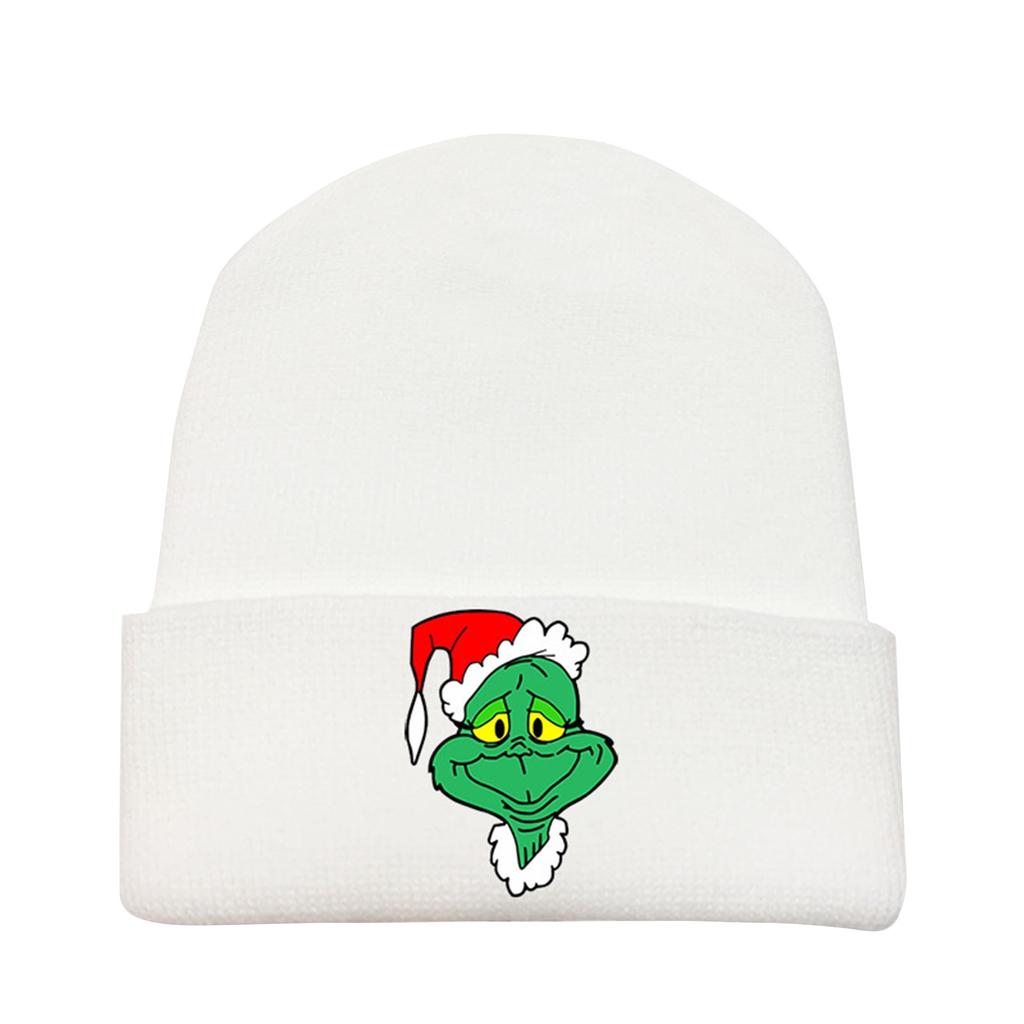 Christmas Geek New Line Velvet Hat Knitted Hat Winter Anti-freeze Sun Hat Printed Green Hat