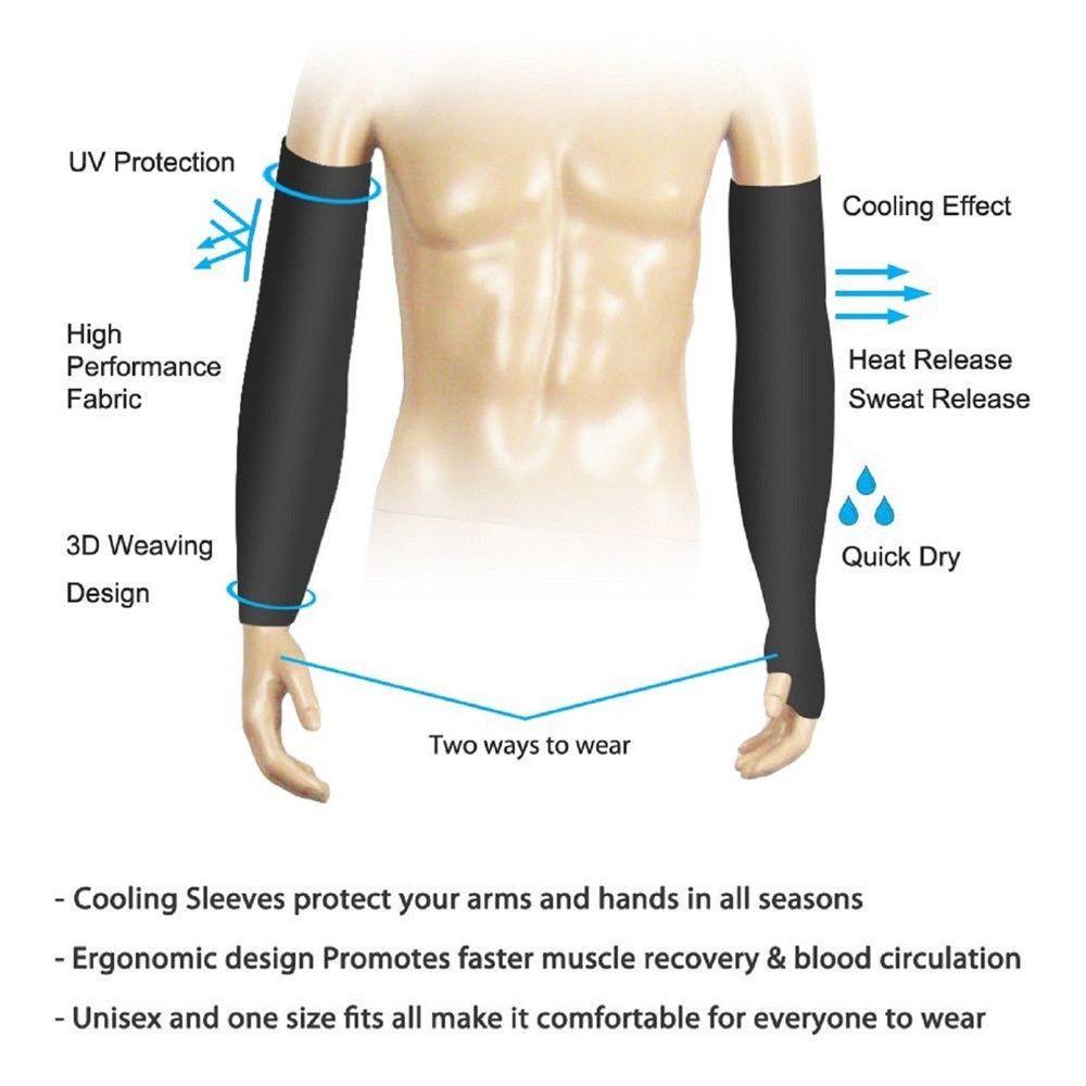 1Pair Summer Athletic Basketball Cooling Arm Sleeves Sport Sun UV Protection Cover