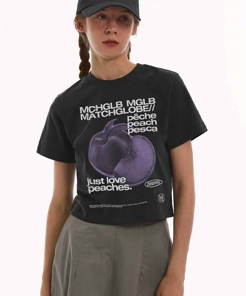 MATCHGLOBE Персиковый укороченный топ (черный)