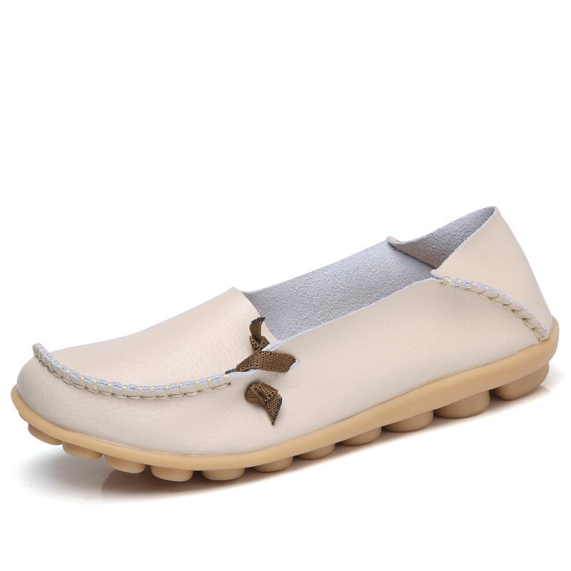 Женские туфли на плоской подошве весна-лето Новые женские лоферы с круглым носком Балетки Женская повседневная обувь Женские мокасины без застежек Zapatos Mujer Размер 44