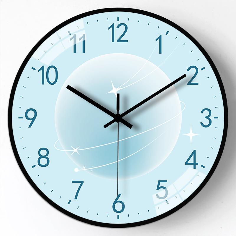 10-дюймовые 25 см часы для гостиной, для дома, без пробивания отверстий, часы-планета, настенные часы, креативные, для спальни, бесшумные часы