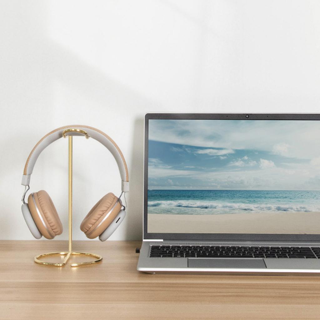 Metal Headset Holder Rugged Space Saving Desk Headphone Stand Holder with Stable Base