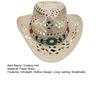 Hat with Decorative Bands Hollow Ultralight Breathable Design Cowgirl Woven Sun