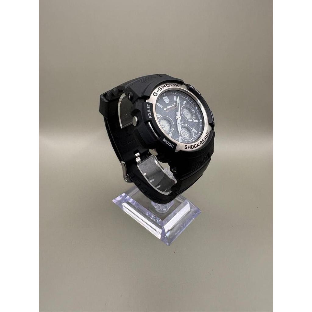 Used Excellent condition CASIO G-SHOCK AWG-M100SB Analog-Digital Navy Silver Radio Solar Charging HI