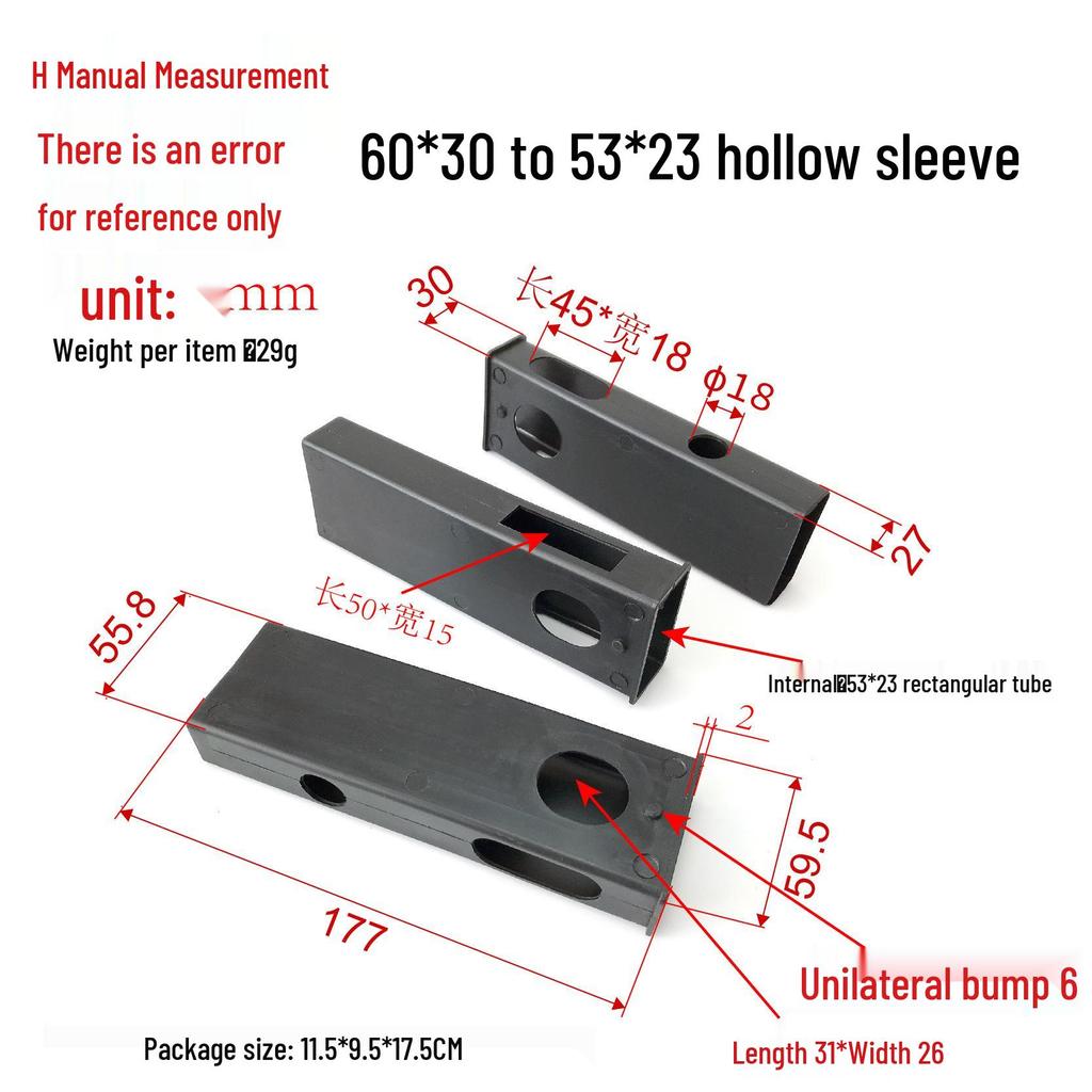 53x23 to 60x30 Adjustable Reducing Telescopic Sleeve for Fitness Equipment