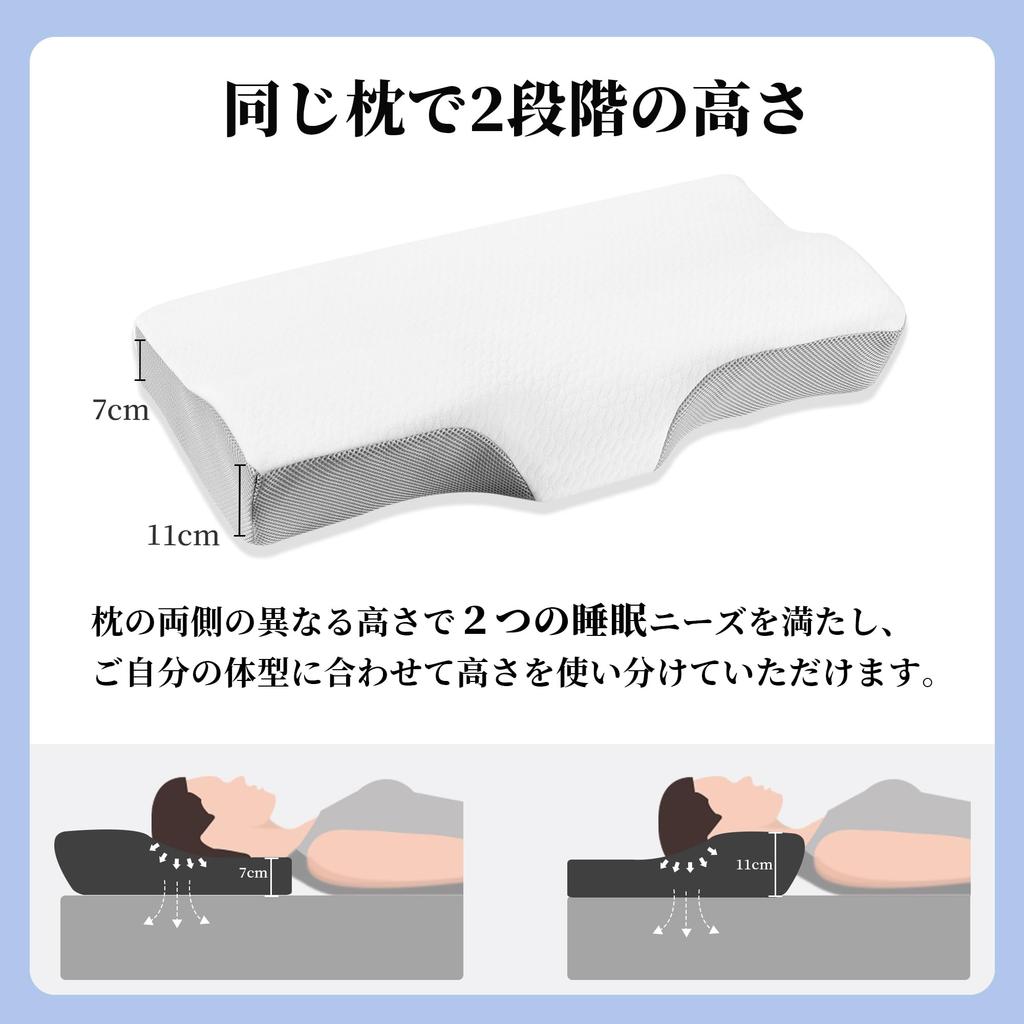 COZYNOVA Pillow for a Comfortable Sleep, High or Low, Triple-Layer Memory Foam Pillow [Low or High Adjustment Available, Breathable, Scientifically