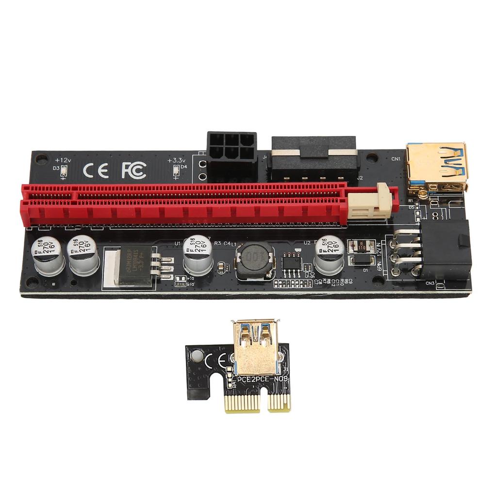 Карта-райзер PCIE 1X на 16X 4 твердотельных конденсатора 6-контактный интерфейс USB-кабель Фиксированная конструкция защелки PCIE GPU