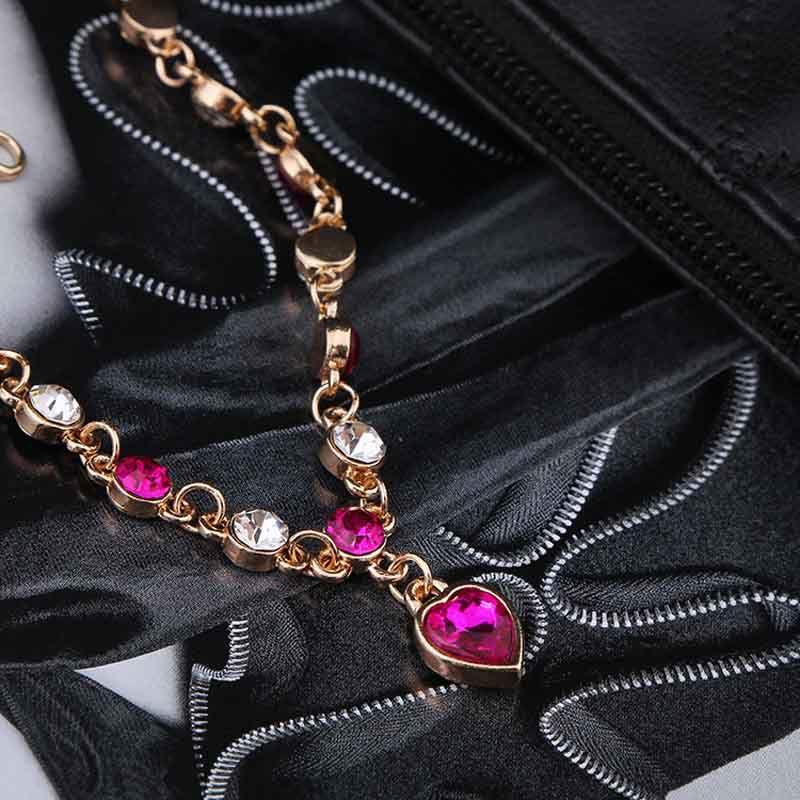 Изысканный Самый Горячий Женский Женский Кристалл Стразы Браслет Океанский Синий Браслет Цепочка Сердце Для Элегантного Стиля