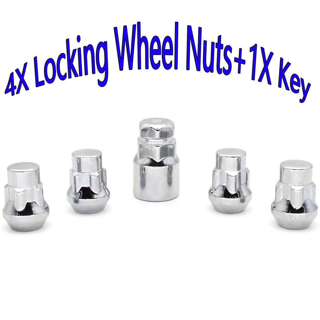 4 шт. для Ford Kuga Tourneo Connect 2002-2018, гайки для колес автомобиля, хромированные M12x1,5 и 1X ключ, стопорная гайка для колес грузовика, детали ступицы колеса