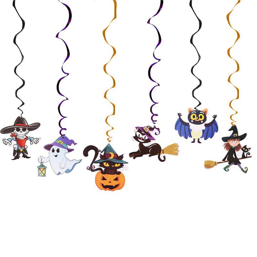 DIY Whirl Haunted House Pumpkin Event Ghost Streamers Spiral Ceiling Hanging Swirl Halloween Decoration Party Supplies