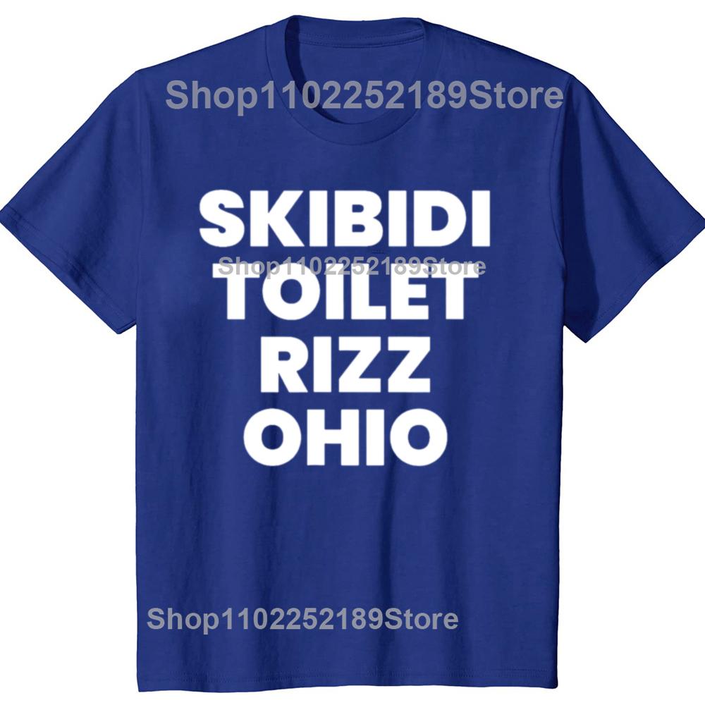 Skibidi Toilet Rizz Ohio Funny Meme Retro Vintage Graphic T-shirts Men Fashion Oversized Tshirt Cotton Loose Oversized T Shirt
