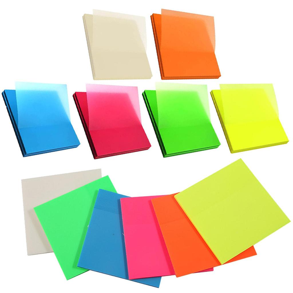 Прозрачный липкий блокнот для заметок, водонепроницаемый полупрозрачный цветной блокнот, 6 цветов, прозрачные блокноты, прозрачный Reus