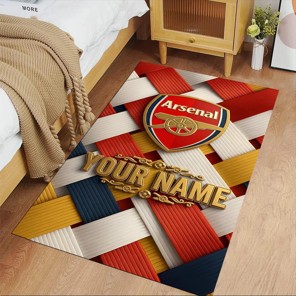 Arsenal F.c. Personalized Text Floor Rug Office Rug Perfect for Hallway Outdoor Dining Room Game Room Anti-slip Rug Anime Office Decor