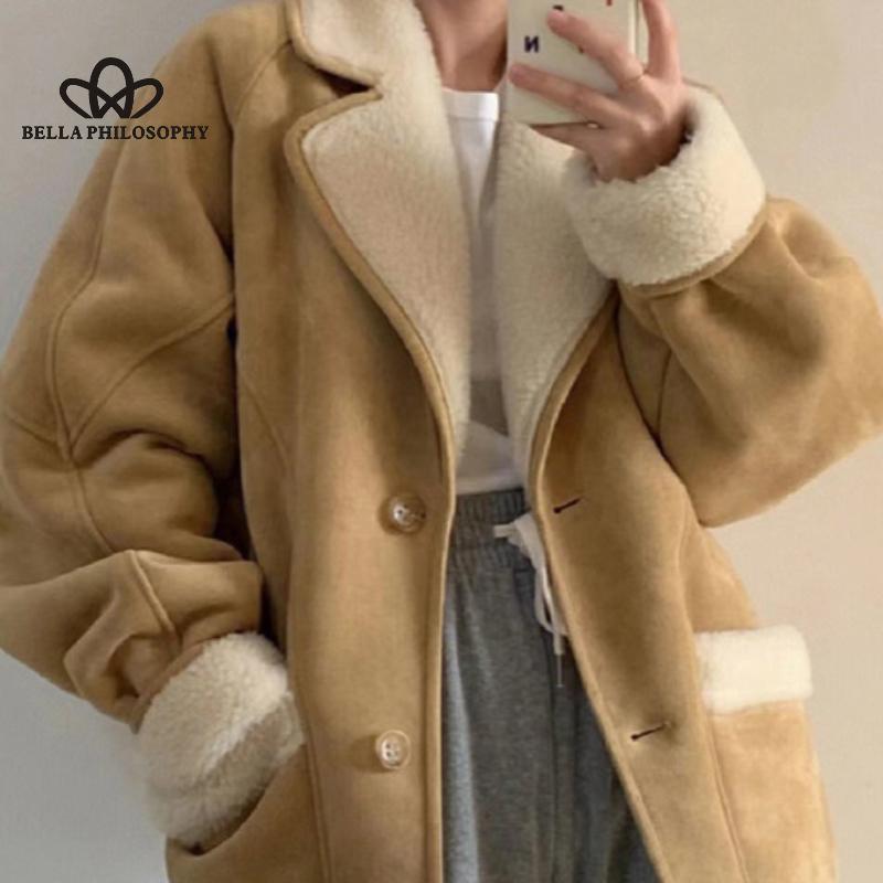 Женское пальто, толстое пальто, замшевое короткое пальто ягненка, зимнее новое утолщенное модное пальто ягненка