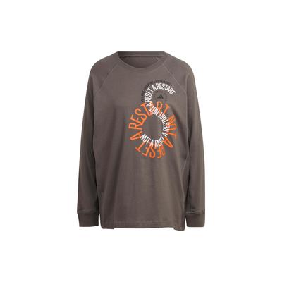 adidas Футболка Stella McCartney с длинными рукавами и логотипом, топы унисекс, коричневые IB5897