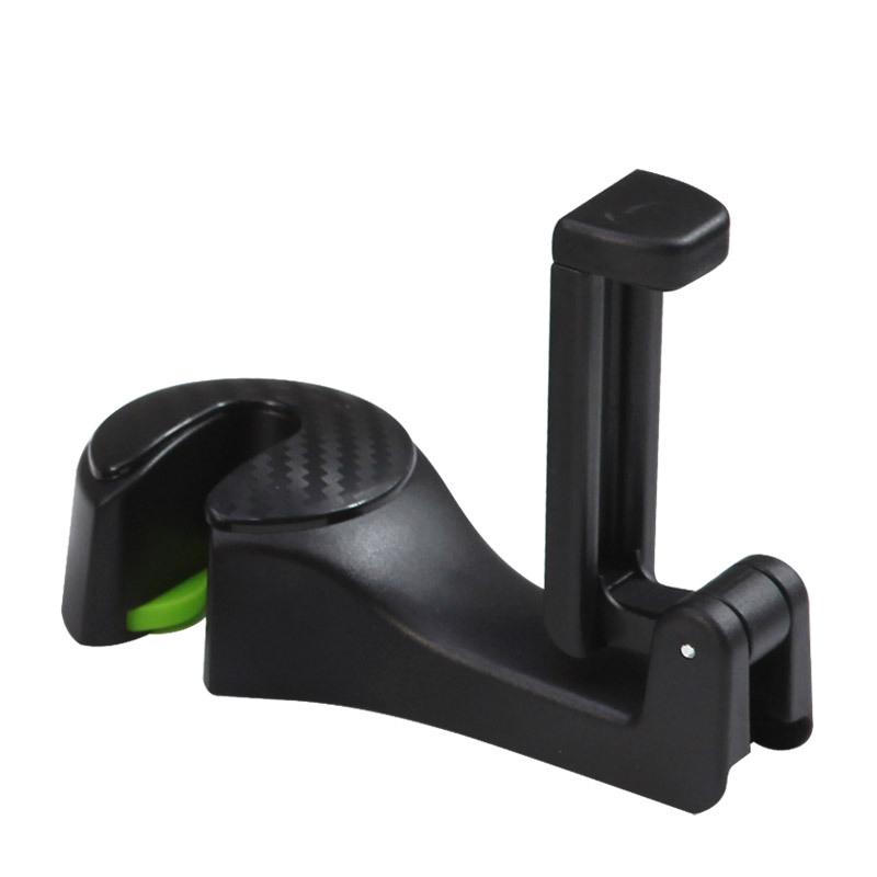 2 in 1 Car Headrest Hook with Phone Holder Seat Back Hanger for Cloth Foldble Clip Bag Handbag Purse Grocerys Organizer