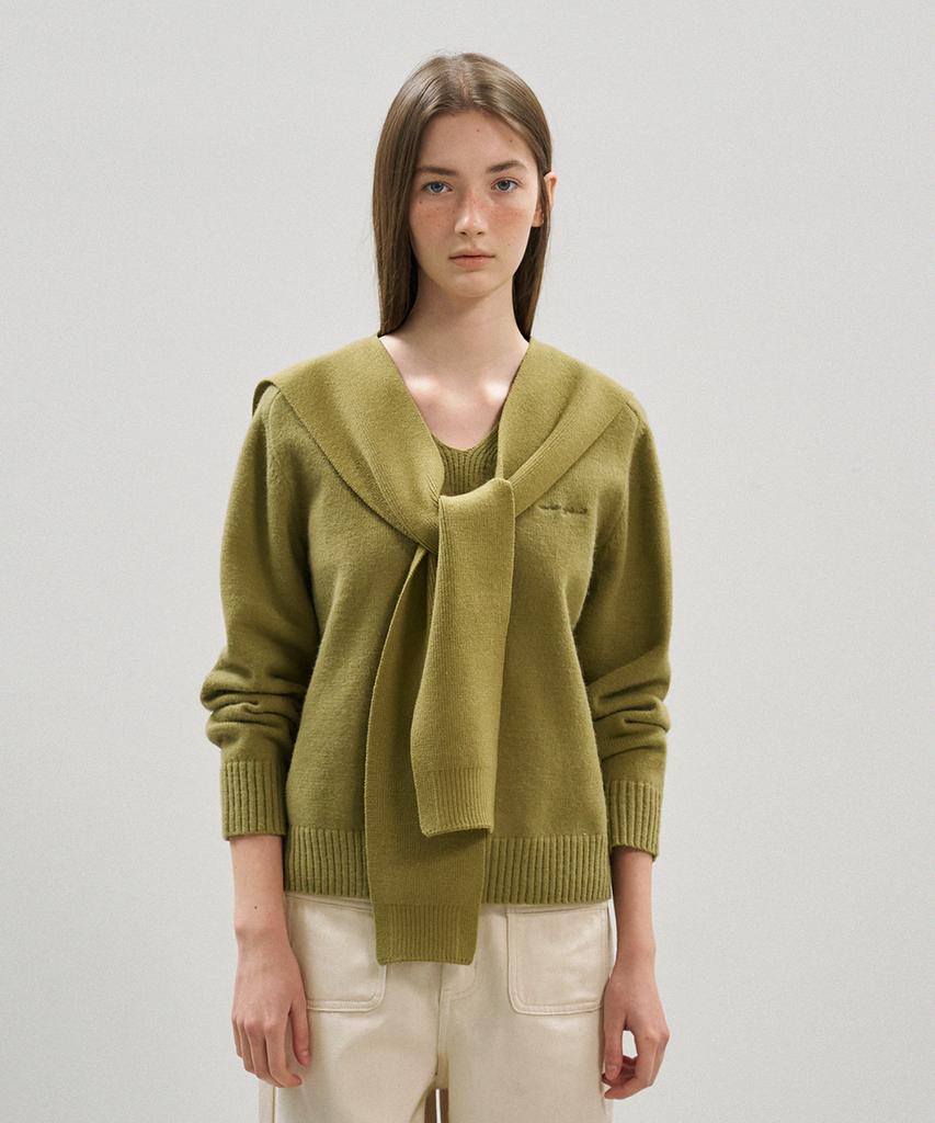 HANE Solid Core V-Neck Knit_Olive