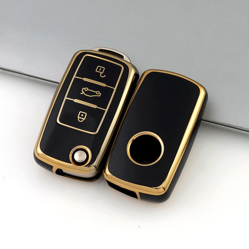 Чехол-футляр из ТПУ для брелока автомобильного ключа для Volkswagen VW Tiguan Beetle Caddy T5 Up Eos Skoda Octavia Seat Leon Altea Polo Golf Passat