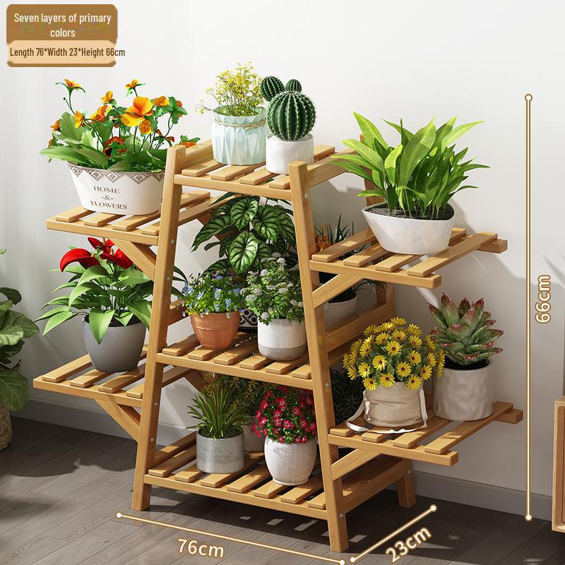 Многослойная подставка для цветов из цельного дерева для суккулентов и зелени на балконе для использования в помещении и на открытом воздухе