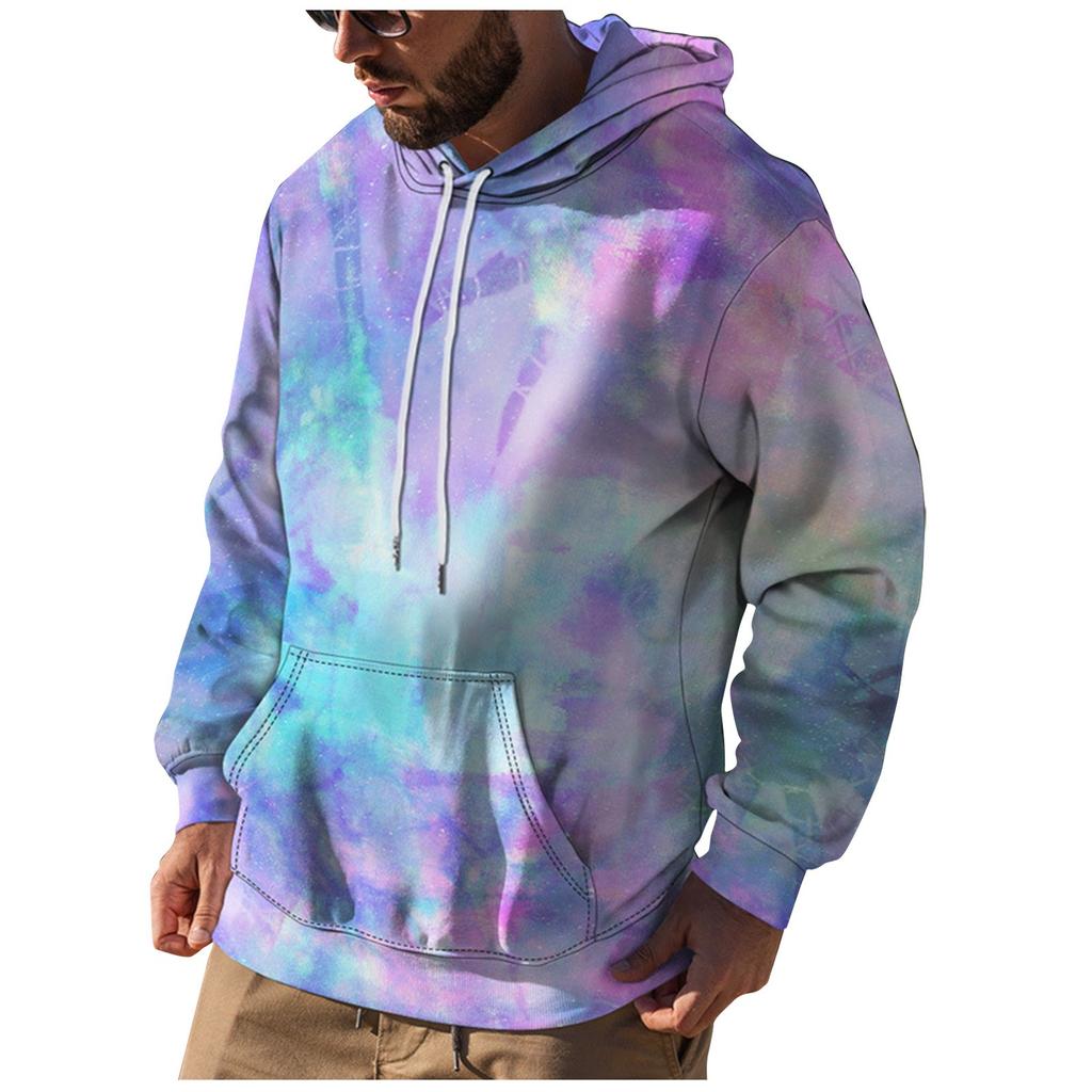 Men's Loose Printed Hooded Sweatshirt Men's Casual Fashion Sports Sweatshirt