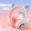 Wireless Headphones Cat Ears Bluetooth Earphones Stereo Music Sports Gaming Headset with Mic