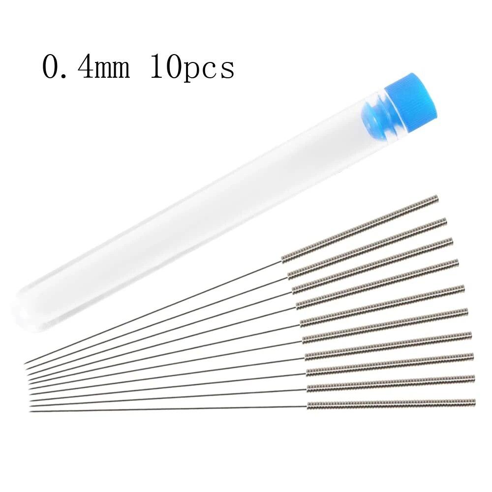 Комплект для очистки сопел 3D-принтера 0,2/0,3/0,4/0,5/0,6/0,8/1,0 мм Иглы для очистки сопел из нержавеющей стали Очиститель сопел 3D-принтера