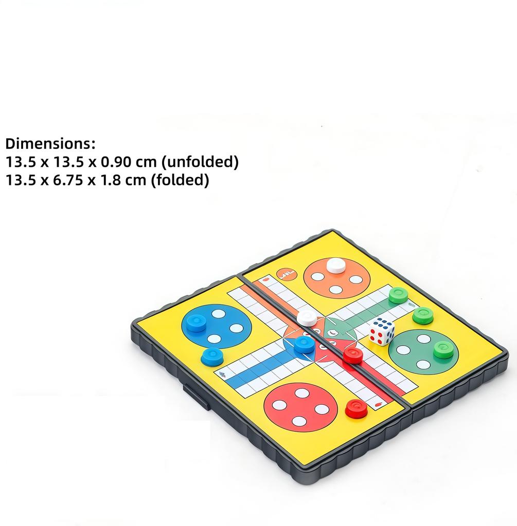 Portable Folding LUDO Board Game Set for 2-4 Players Ideal for Family Camping Team Building Party Travel Flight Chess Board Game