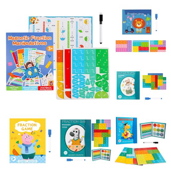 1/2 Sets Magnetic Fraction Tiles Circles Percentage Decimal Fraction Learning Math Manipulatives Elementary Teaching Aid Educational Fraction Puzzle