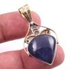 Natural Iolite Gemstone 925 Solid Sterling Silver Two Tone Pendant 1.50'' W4d66