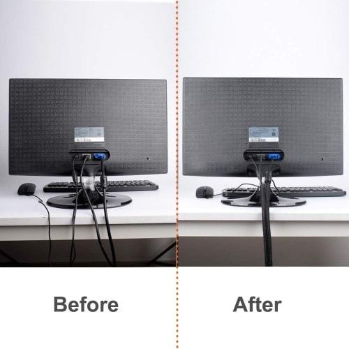 ZhiYo Braided Cable Sleeve, Black, Length Approx. 3m, Diameter 12-18mm Expandable Cable Storage Sleeve, Anti-Bite Wiring Cover for Car/Home/Office