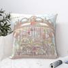 Pastel Circus Carousel Pillowcase Polyester Cushion Comfort Throw Pillow Sofa Cushions Used for Home Bedroom Living Room