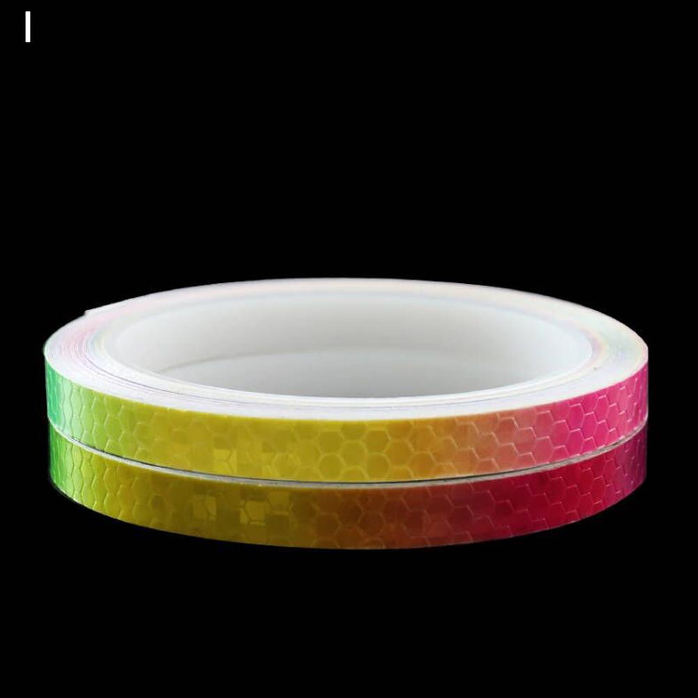 Motorcycle Wheels Reflective Stickers Night Cycling Fluorescent Reflect Strip Adhesive Tape For Mtb Bicycle Warning Safety Decor
