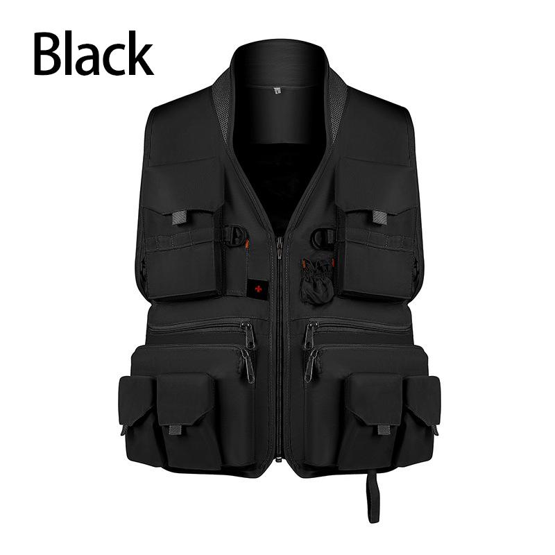 Летний мужской тактический жилет для пешего туризма и рыбалки с несколькими карманами, жилет для фотографа, мужской тонкий жилет-карго для отдыха на открытом воздухе