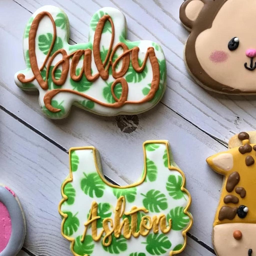 Cookie Stencils for Baking Royal Icing Leaf Stencil Airbrush Flower Hibiscus Vine Rose Stencil Templates for Cake Stencils Decorating Buttercream