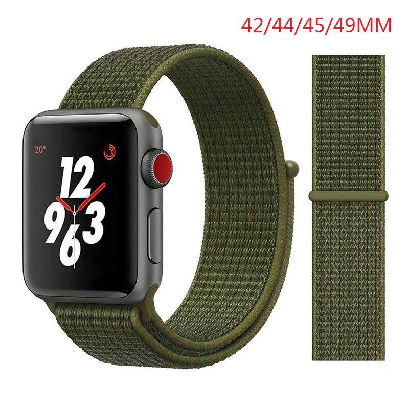 Nylon Band For Apple Watch Series Watch 9 8 / Ultra 2 7 6 SE 5/4/2/1 38 42MM Replacement Strap Loop for Iwatch Series 3 40/41/44 /45MM/49MM