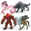 Pvc Static Model Toy Set Featuring Stunning Magma Golem Shadow Wolf Griffin Seahorse