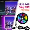 Светодиодная лента DC5V USB RGB 2835 Гибкая лампа USB-кабель 3-кнопочное управление 5V 0.5M 1M 2M 3M 4M 5M Подсветка для стола, экрана, ТВ-фона